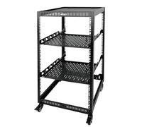 Tecmojo 20U Open Frame Network Rack for Servers&AV Gear, Server Rack 4-Post with casters, Mobile Server Rack with 2 PCS 1U Server Rack Shelf & Mounting Hardware, AV Rack for 19" Network/Servers/Audio