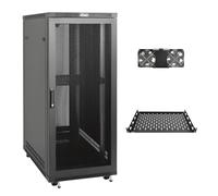 Tecmojo 27U 600 * 600mm 4 Post Free Standing Network Cabinet Data Server Rack, Lockable Mesh Door, with Cantilevel Shelf Casters and feets, Assembled on Pallet