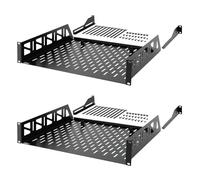 Tecmojo 2U Rack Shelf,19 inch Server Rack Shelf 14 inch Depth,Weight Capacity 110Lbs/50kg,Rack Mount Shelf for 19" Network Racks & Cabinets,with Complete Accessories (2Pack)