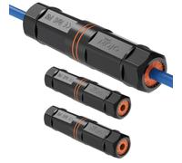 Tecmojo 3Pack Waterproof Cat 6A Coupler,IP68 3.2in/Length 82mm,Outdoor Ethernet Connector for CAT6A/CAT6/CAT5E/CAT5,Shielded RJ45 Ethernet Extender for IP Camera and PoE Device