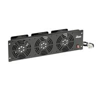 Tecmojo 3U 19'' Rack Mount Fan Panel, with 3 Cabinet Cooling Fans, 6ft Power Cord, Cooling System for 19inch Audio Rack and Server Cabinet (Vertical Mount)