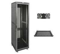 Tecmojo 42U 600 * 600mm 4 Post Free Standing Network Cabinet Data Server Rack, Lockable Mesh Door, with Cantilevel Shelf Casters and feets, Disassembled Flat package