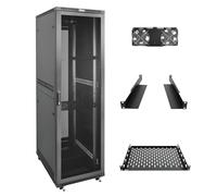 Tecmojo 42U 600 * 800mm 4 Post Free Standing Network Cabinet Data Server Rack, Lockable Mesh Door, with Cantilevel Shelf Casters and feets, Assembled on Pallet