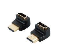 Tecmojo 4K HDMI 2.0 Adapter, Right Angle Adapter, Support 4K@60Hz, 2K@240Hz, 1080P@60Hz, 90 Degree and 270 Degree HDMI Adapter Male to Female, 2 Pack, Black