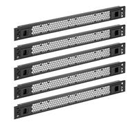 Tecmojo 5 Pack 1U Rack Perforated Blank Panel, Cold Rolled Steel Rack Panel, Rack Mount Plate for 19 in Server Rack Enclosure or Network Cabinet, Snap-in Type Mounting, Black