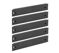 Tecmojo 5 Pack 2U Blank Panel, Cold Rolled Steel Rack Blank Panel, Rack Mount Plate for 19 in Server Rack Enclosure or Network Cabinet, Toolless Mounting, Black