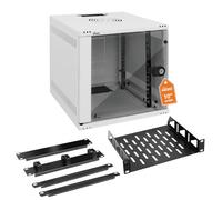 Tecmojo 6U 10 inch Rack, Wall Mount Network Cabinet Set,12.3W x 13D x 11.8H- Load Capacity 110Lbs(50 kg),White 10" Wall Housing Server Rack Set