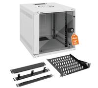 Tecmojo 6U 10 inch Rack, Wall Mount Network Cabinet Set,12.3W x 13D x 11.8H- Load Capacity 110Lbs(50 kg),White 10" Wall Housing Server Rack Set