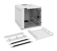 Tecmojo 6U 330mm Depth 10 inch wide server network rack, Network Cabinet with Rack Shelf, Brush Panels, Cable Organizer for Small AV/IT/Data Devices, 50kg Capacity, White