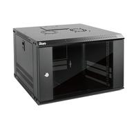 Tecmojo 6U 450mm Depth Wall Mount Server Cabinet IT Network Rack Enclosure, Lockable Door and Side Panels Black, Standard Glass Door, for 19” IT Equipment, A/V Devices, Flat Package