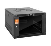 Tecmojo 6U Wall Mount Rack with Thermostat, 17.7inch Depth Enclosed Server Cabinet with 2 Cooling Fans,Lockable Door & Hardware,6U Rack for 19inch Equipments,Glass Door