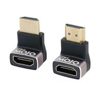 Tecmojo 8K HDMI 2.1 Adapter, Right Angle Adapter, Support 8K@60Hz / 4K@240Hz, 90 Degree and 270 Degree HDMI Adapter Male to Female, 2 Pack, Black