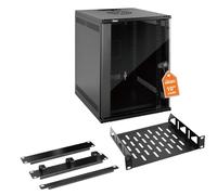 Tecmojo 9U 10 inch Rack, Wall Mount Network Cabinet Set,12.3W x 13D x 17.1H- Load Capacity 110Lbs(50 kg),Black 10" Wall Housing Server Rack Set