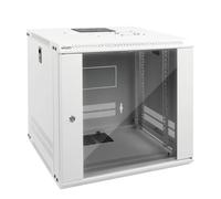 Tecmojo 9U 450mm Depth Wall Mount Server Cabinet IT Network Rack Enclosure Lockable Door and Side Panels White, Standard Glass Door, for 19" IT Equipment, A/V Devices, White, Flat Package