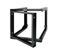 Tecmojo 9U Rack Wall Mount with Swing Gate, 9U Server Rack for 19inch Computer/AV/Data/IT/Media Equipment, Open Frame Server Rack with 24inch Depth, Square&Tapped Holes