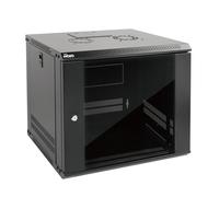 9U Wall Mount Server Cabinet IT Network Rack Enclosure by Tecmojo, Lockable Glass Door and Side Panels, 450mm Deep, Black Computer/Electronics Equipment Storage