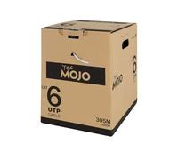 Tecmojo CAT6 UTP 305M, Gigabit Reel-in-Box LAN Ethernet Network Bulk Cable Pull Box with Reel, Pure Copper Conductor 23AWG LSZH CPR Dca Grey