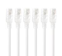 Tecmojo Ethernet Patch Cable 0.5M 6Pack, CAT6A UTP 10 Gigabit LAN Network Cable, Pure Copper LSZH RJ45 Snag-Free Patch Cord, White RAL9003