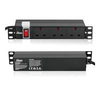 Tecmojo Rack Mount PDU 13A Switched Power distribution Unit, Aluminum Alloy With UK Plug, 2M Cable (3 way 10 inch)