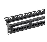 Tecmojo UL Listed 24 Port Cat6 Patch Panel, 1U Network Patch Panel for 19 inch Rack Mount equipments, 10G Support, with Cable Management, Unshielded