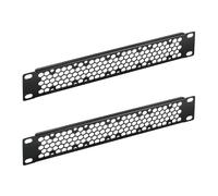 Tecmojo Vented 1U Blank Rack Mount Panel, Steel Patch Panel Filler for 10" Width Server Rack, Network Cabinet, Data Center, Home Labs, Black (2 Pack)