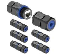 Tecmojo Waterproof RJ45 Coupler CAT6 FTP, Length 82mm, 6Pack