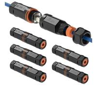 Tecmojo Waterproof RJ45 Coupler CAT6A FTP, Length 120mm, 6Pack