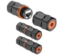 Tecmojo Waterproof RJ45 Coupler CAT6A FTP, Length 82mm, 3Pack