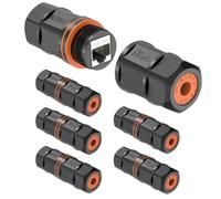 Tecmojo Waterproof RJ45 Coupler CAT6A FTP, Length 82mm, 6Pack