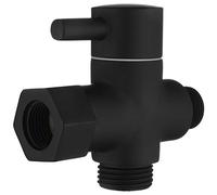 Tecmolog 3 Way Diverter Valve Brass Shut Off Valve 3/8”-12/17 T Adapter for Toilet Water Line,Black,DSF007DB