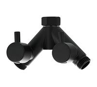 Tecmolog Black Shower Head Diverter with Shut Off Switch Brass G 1/2 Hose Y Splitter for Shower Arm, DSF014AB