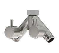 Tecmolog Brass 2 Way Shower Shut Off Valve G 1/2 Water Y Splitter Hose Adapter for Shower Head, Brushed Nickel, DSF014ANA