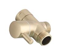 Tecmolog Brass Shower Diverter G1/2" 2-Way Shower Arm Diverter for Hand Held Showerhead and Fixed Spray Head, Brushed Gold, DSF007J2
