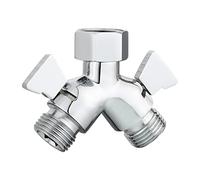 Tecmolog Brass Shower Splitter 2 Way Shower Arm Diverter with Shut Off Valve G 1/2 for Shower Head Chrome, DSF017
