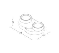 TECNICO by Sforzin Demetra wall light, 2-bulb, 21.5 cm, white, plaster, GX53