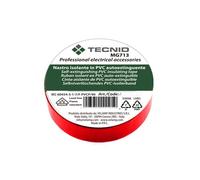 TECNID PVC Insulation Tape 0.13 mm Thickness 19 mm x 25 m Red VDE Certified Waterproof Heat Resistant Self Adhesive Perfect for Repairing Bonding Electrical Work