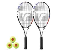 Tecnifibre Bullit Jnr 25" Tennis Racket including Protective Cover & 3 Tennis Balls (Single & Twin Racket Set Available) (2 x Racket Set)