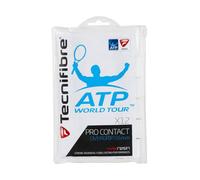Tecnifibre CONTACT PRO Tennis Racket Overgrips - 12 Pack - White - 0.6mm
