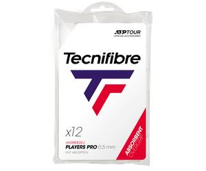 Tecnifibre PLAYERS PRO Tennis Squash Racket Overgrips ATP - 12 Pack - White