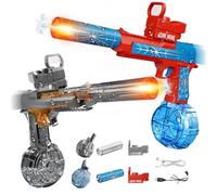 Tecnock 2 Pack Electric Water Guns for Kids & Adults, Automatic Rechargeable Water Pistols with Light-Up Muzzle, 26-32 FT Long Range Water Blasters for Pool, Beach, Garden & Summer Outdoor Play