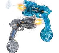 Tecnock 2 Pack Electric Water Guns for Kids & Adults, Automatic USB Rechargeable Water Pistols with Light-Up Muzzle, 26 FT Range, 320ml Drum Tank Water Blasters for Pool, Beach & Garden