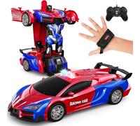 Tecnock 2026 Remote Control Cars Gesture Sensing, Transform Robot RC Cars for Kids, 2.4GHz One Button Transformation Robot Toy with LED Lights, Car Toy Gift for Age 4-12 Boys/Girls