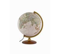 Tecnodidattica - National Geographic Explorer Executive Globe | Illuminated | Base in beechwood, acrylic meridian |Political and physical map by National Geographic | Text in English | 30cm Diameter