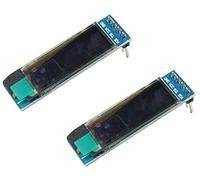 TECNOIOT 2 pcs 0.91 Inch 128x32 IIC I2C Blue OLED LCD Display DIY OLED Module SSD1306 Driver IC DC 3.3V 5V