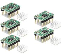 TECNOIOT 5pcs Reprap Stepper Driver A4988 Stepper Motor Driver Module with Heatsink | A4988 Stepper Motor Controller, 5pcs Ramps1.4 A4988 Stepper Motor Controller with Heat Sink for 3D Printer