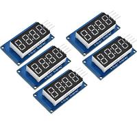 TECNOIOT 5pcs TM1637 Red Anode Digital Tube LED Module & Clock 7 Segment 4 Bits 0.36 Inch