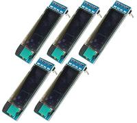 TECNOIOT x5pcs 0.91 Inch Blue 128X32 OLED LCD LED Display Module| 5pcs 0.91 Inch 128x32 IIC I2C Blue OLED LCD Display DIY OLED Module SSD1306 Driver IC DC 3.3V 5V For Arduino