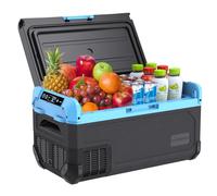 Tecnolove 30L Car Refrigerator Freezer, 32QT Single Zone Portable Fridge with Blow Expansion Evaporator, Reversible Door, LED Control, Fast Cooling, 100-240V AC / 12V / 24V DC, -4℉~68℉, Ice Blue