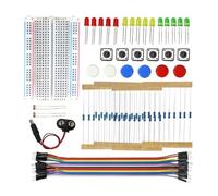 TECNOULAB 1 Set Electronic Starter Device with Breadboard, LED, Jumper Cables and Pushbutton, Practice Kit for Basic Circuits