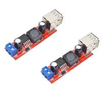 TECNOULAB 2pcs 6V-40V to 5V 3A LM2596 Dual USB Charging DC-DC Step Down Converter Module